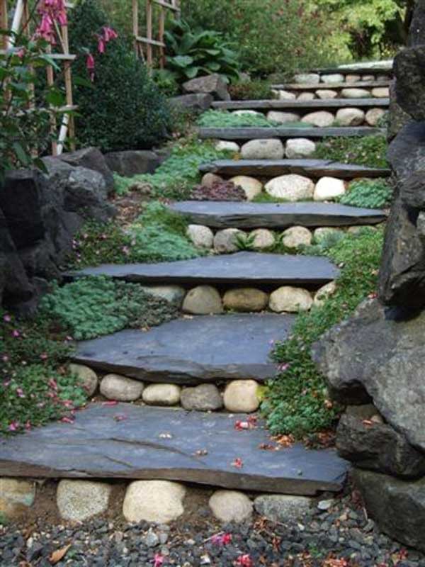 Terraced Landscape Patio Steps Alluring Gardens Design Ideas