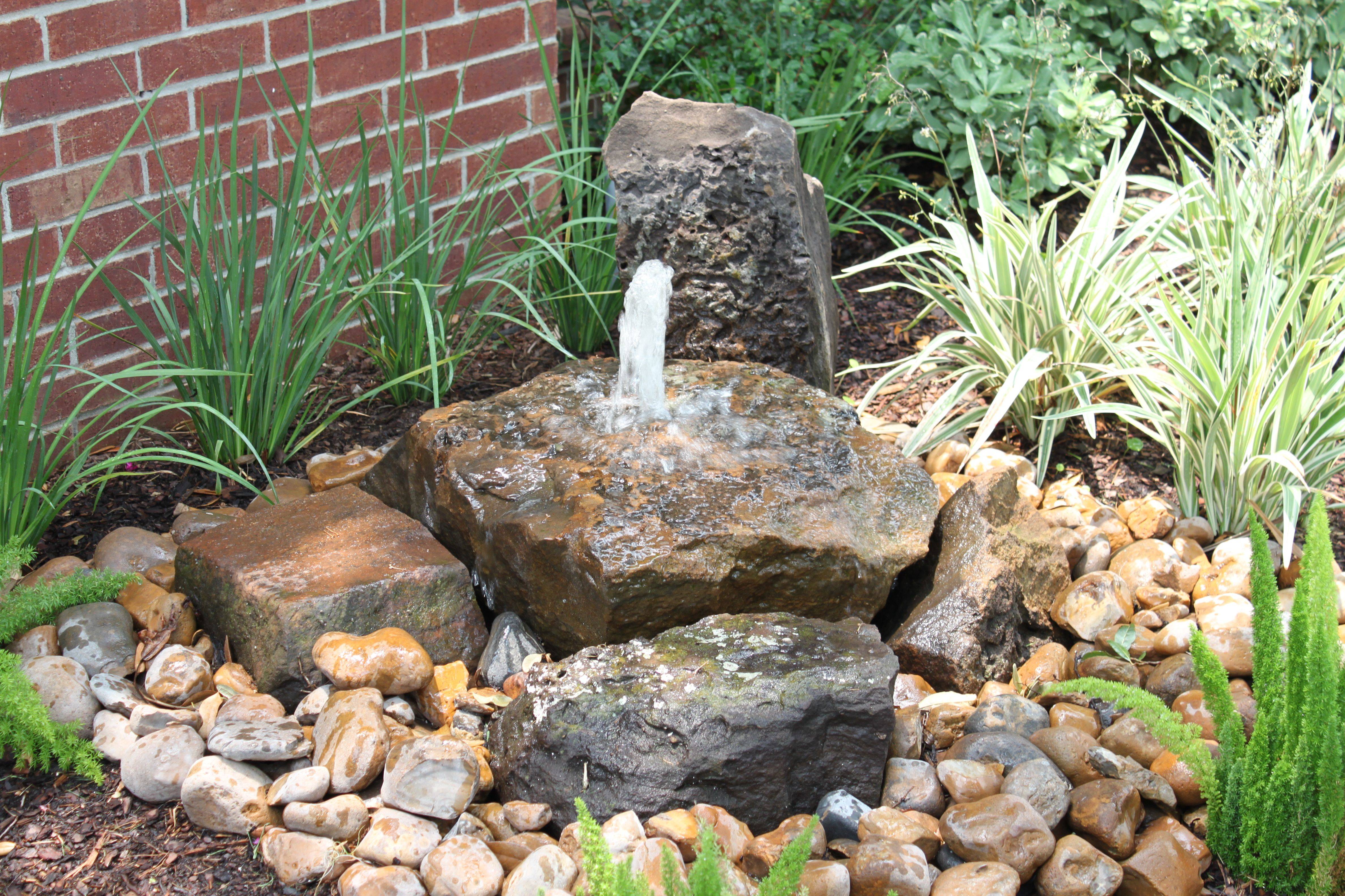 Large Lighted Rock Fountain