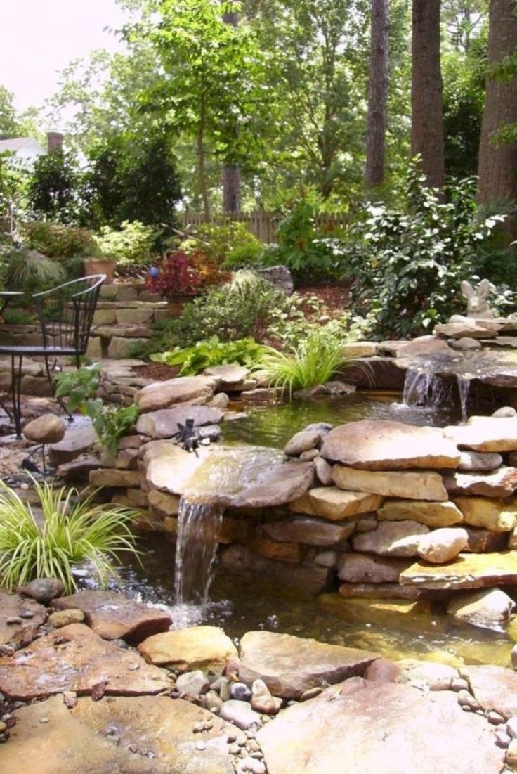 Amazing Backyard Waterfall And Pond Landscaping Ideas