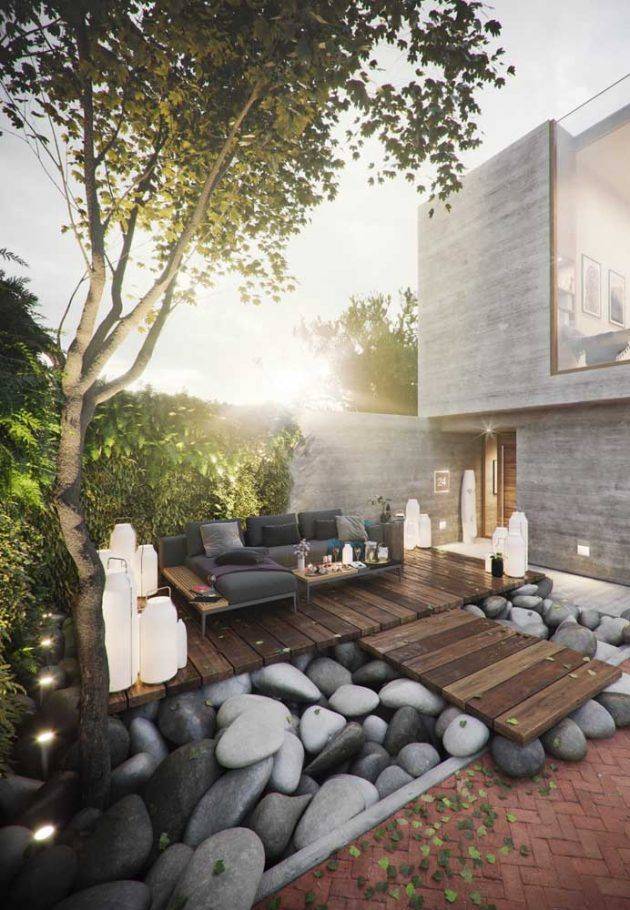 Simple Modern Rock Garden Design Ideas Front Yard