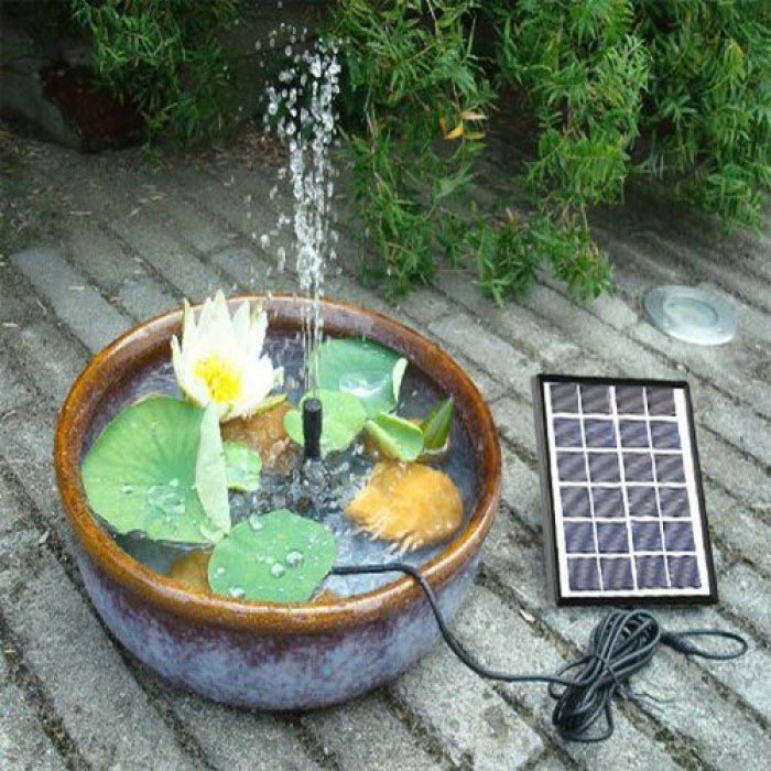 Solar Water Pump Garden Fountain Pond Feature Backyard Design Ideas