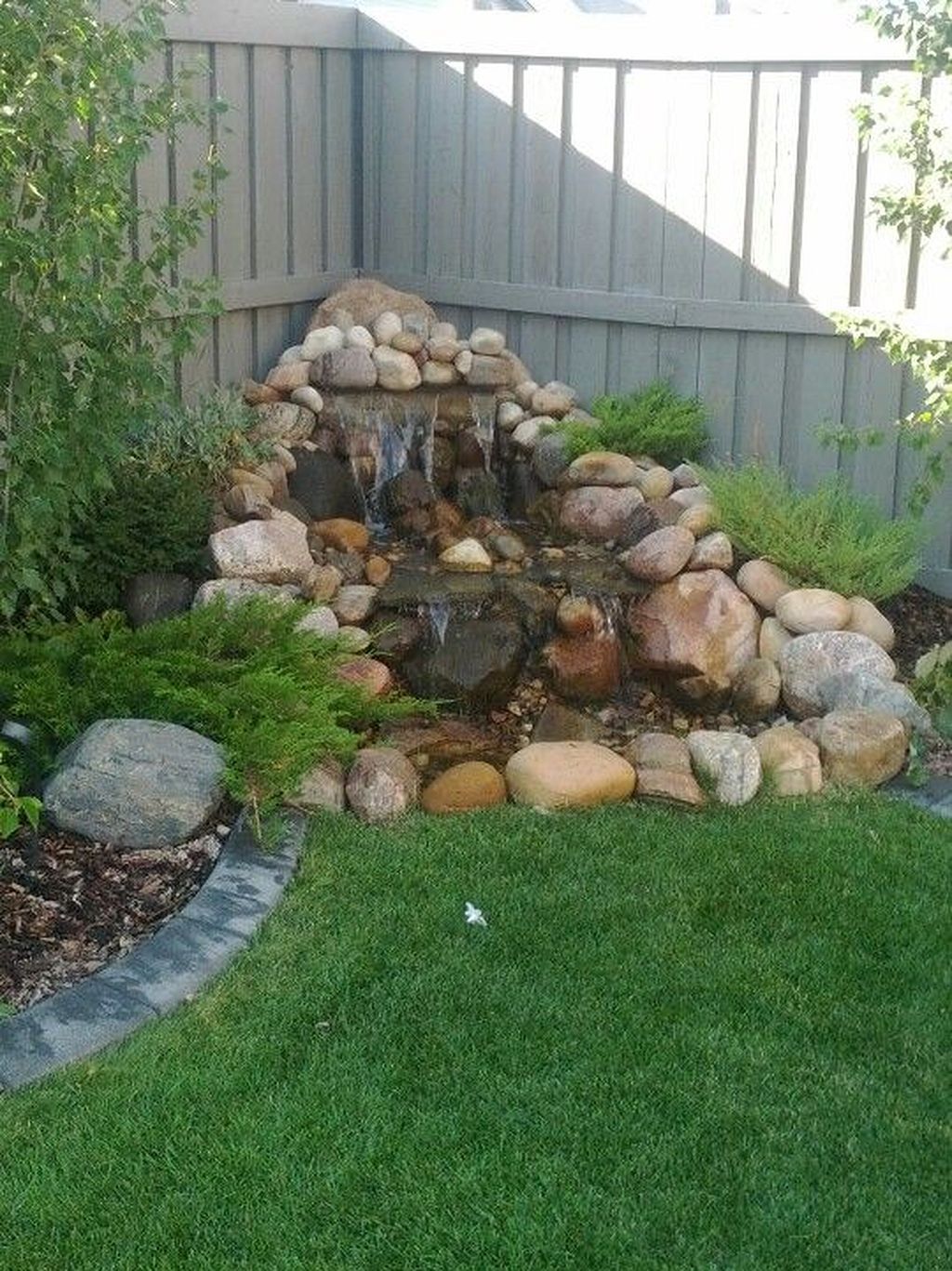 Large Lighted Rock Fountain