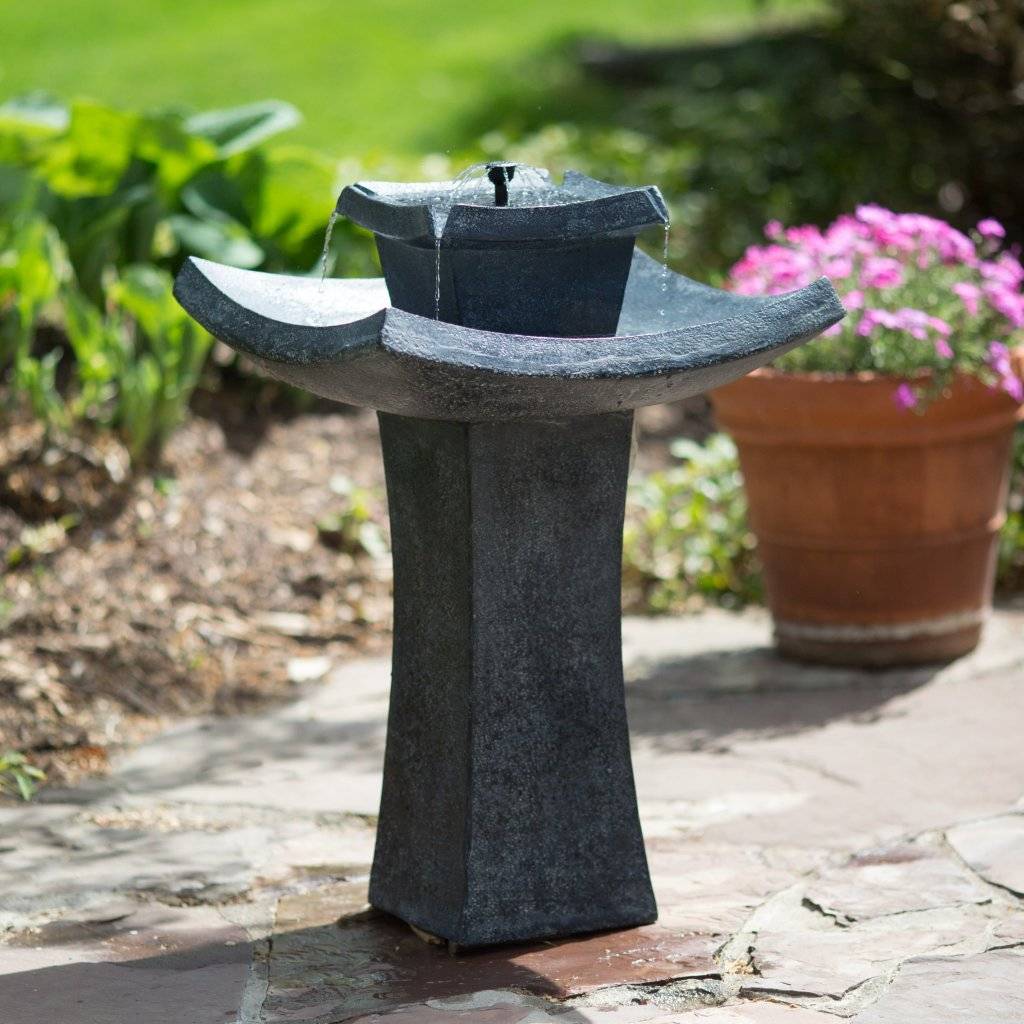 Smart Solar Lava Red Finish Lava Ceramic Solar Cascade Fountain