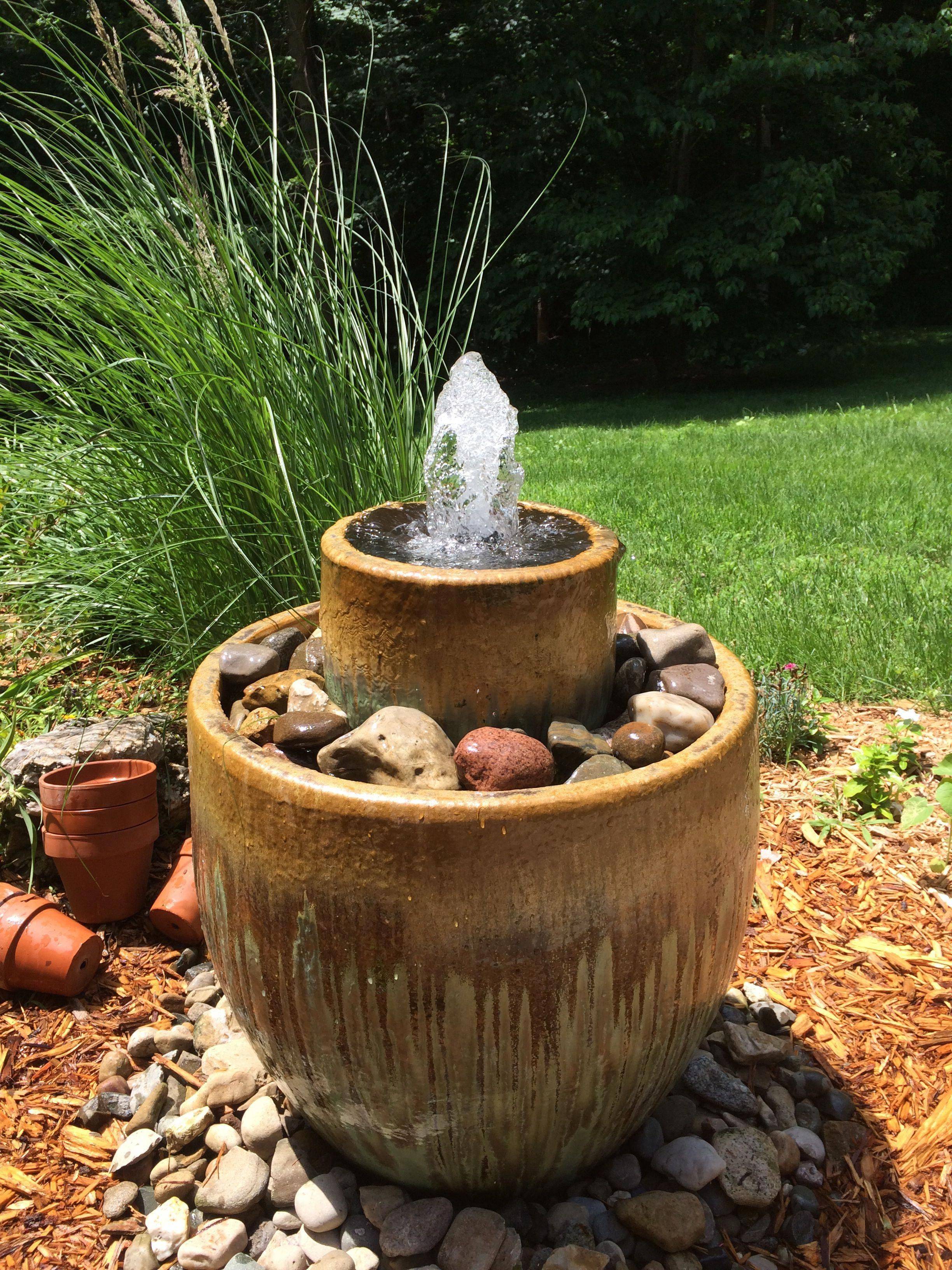 Solar On Demand Fountain Battery Powered Rust Finish Home Outdoor