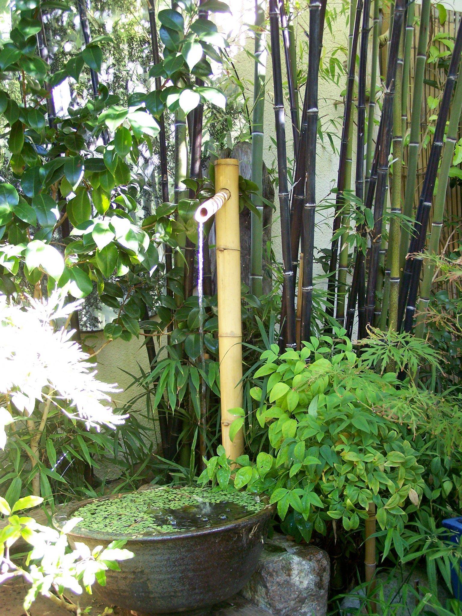 Bamboo Water Fountain Water Feature Flowing Indoor Outdoor Garden