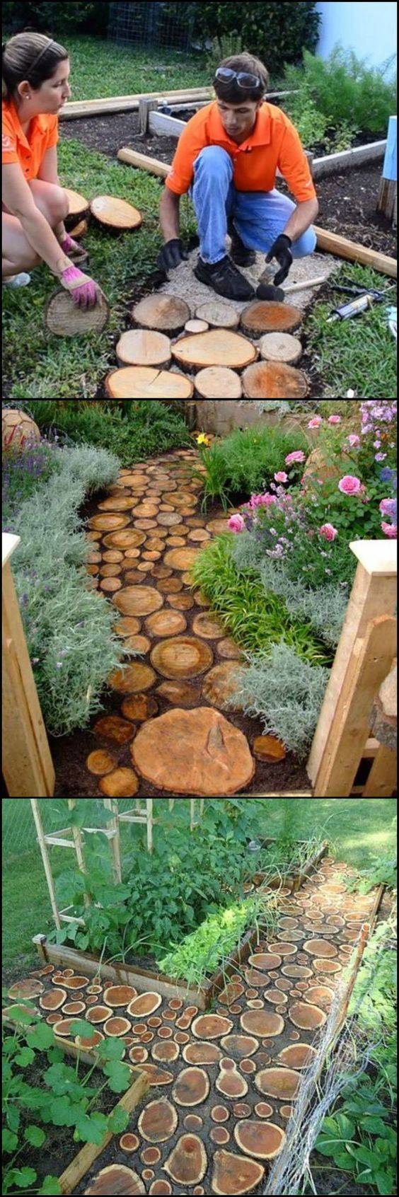 Amazing Diy Log Ideas Garden Pathway