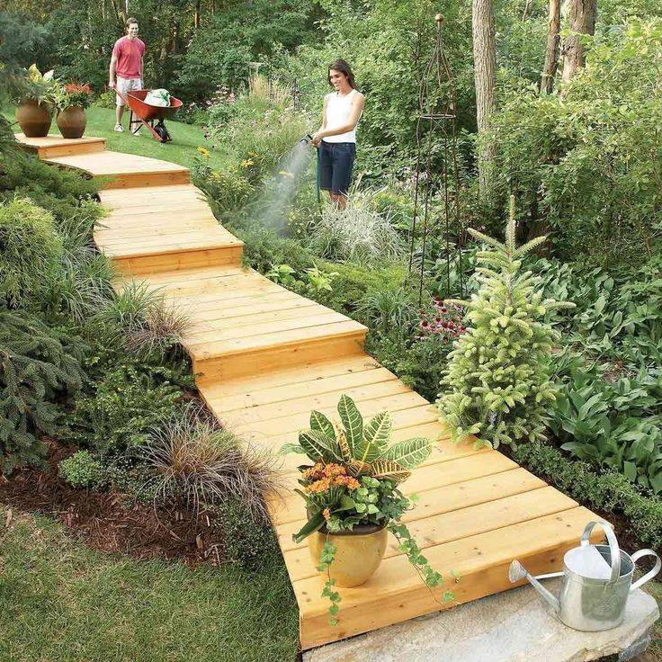 Catchy And Cozy Wooden Garden Paths Shelterness