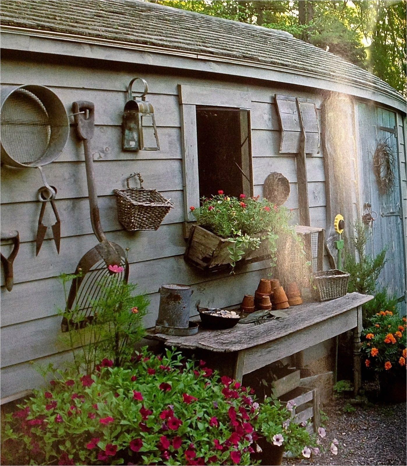 Old Ladder Rustic Garden Decor