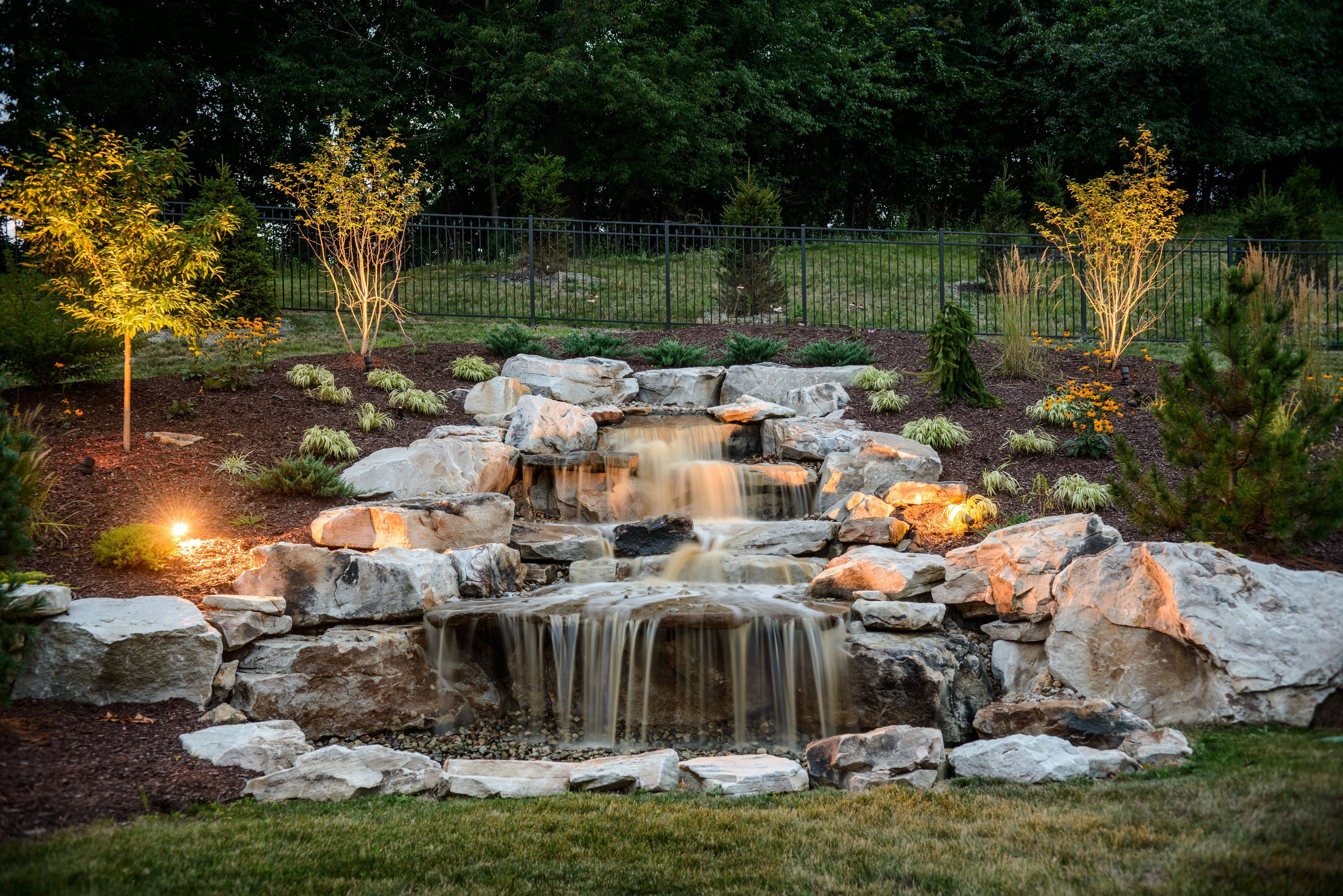 23 Waterfall Garden Pond Lighting Ideas Worth to Check SharonSable