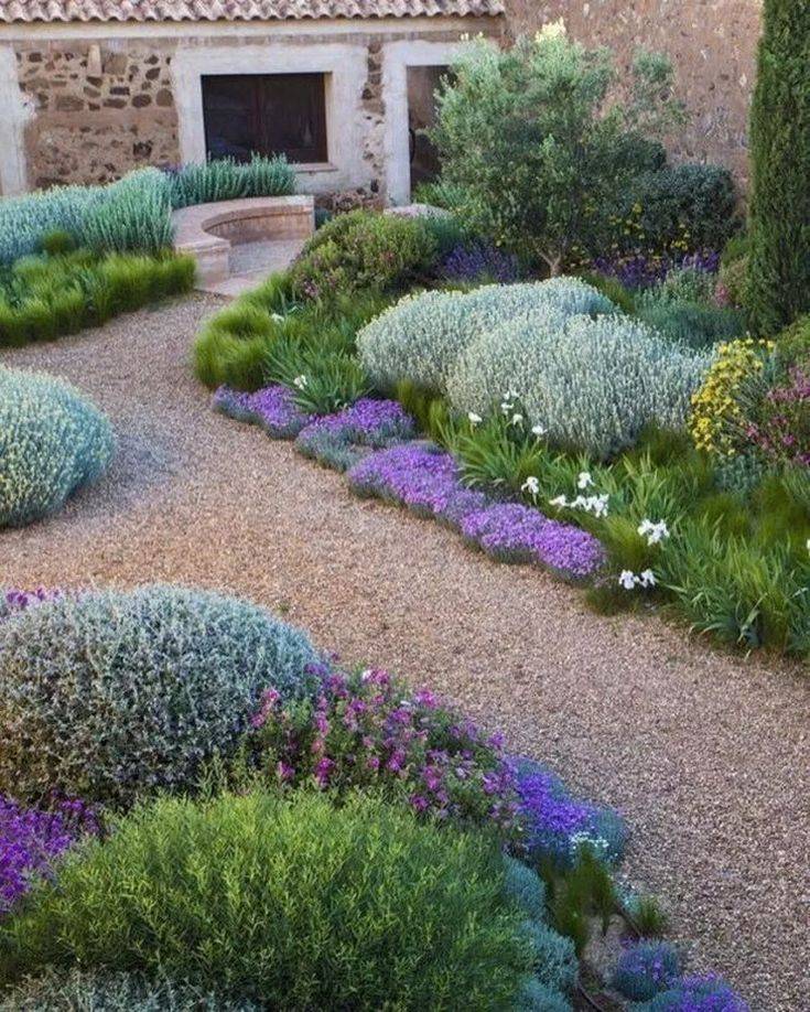 Awesome Front Yard Rock Garden Landscaping Ideas Mediterranean
