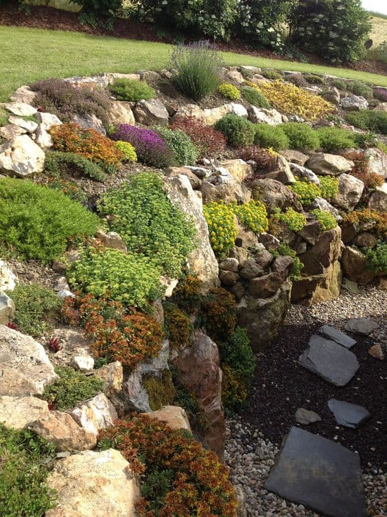 A Slope Rock Garden Ideas