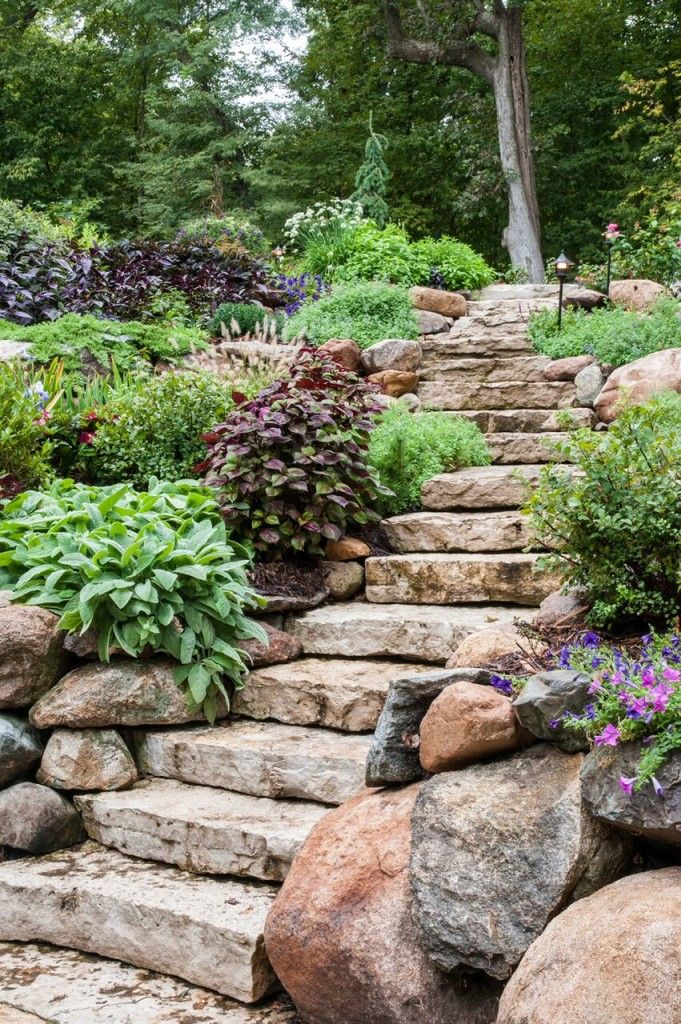 A Rock Border Wall Perennial Garden