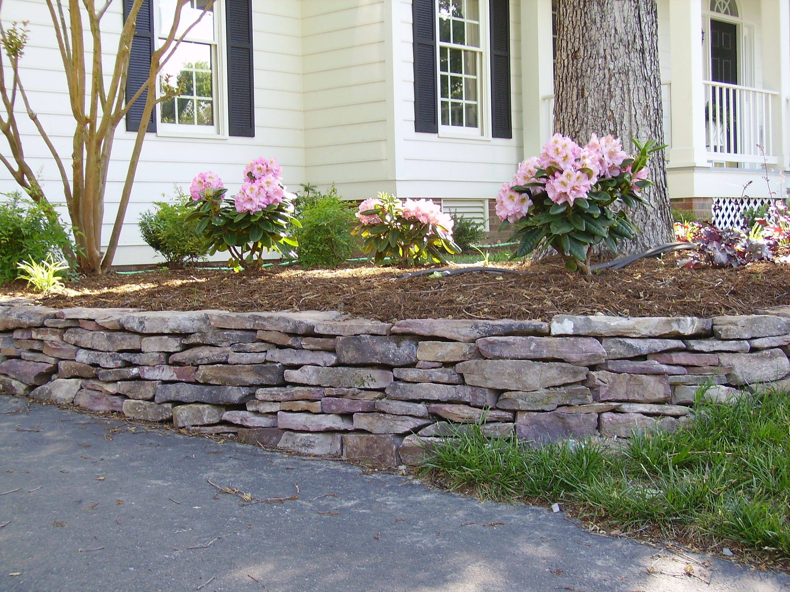 Stone Wall Softscape Slight Slope Pathway Perfection