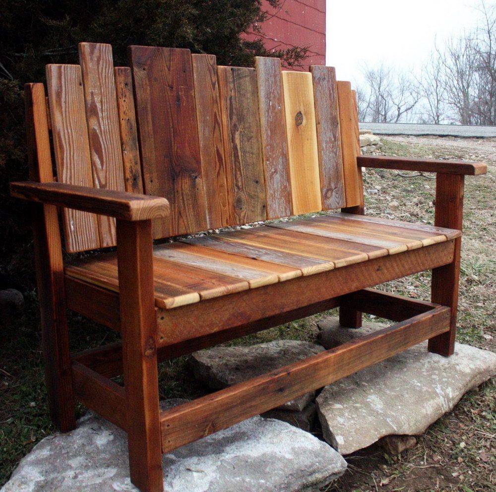 Rustic Wood Outdoor Bench Abodeacious
