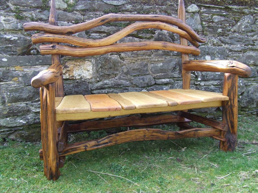 Rustic Wood Outdoor Bench Abodeacious