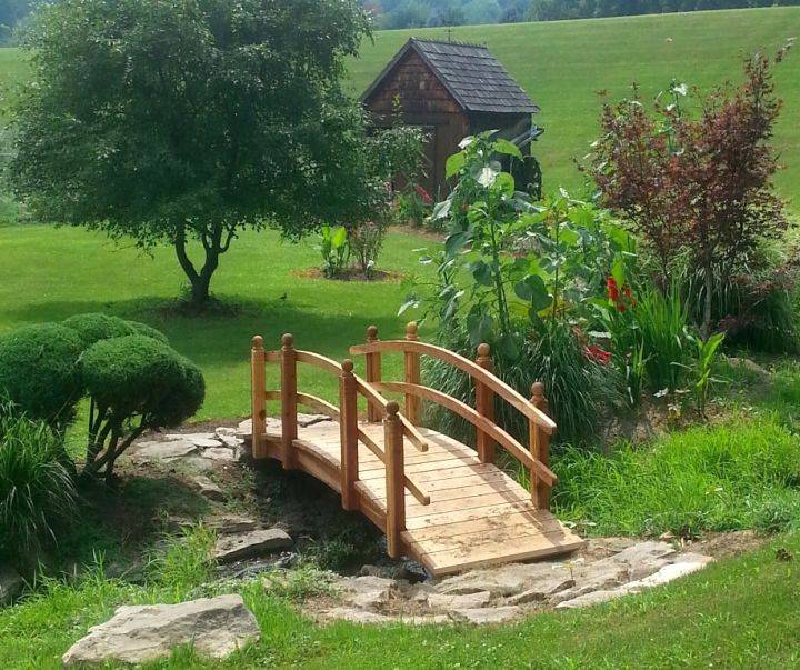 Outsunny Wooden Garden Bridge Arc Walkway