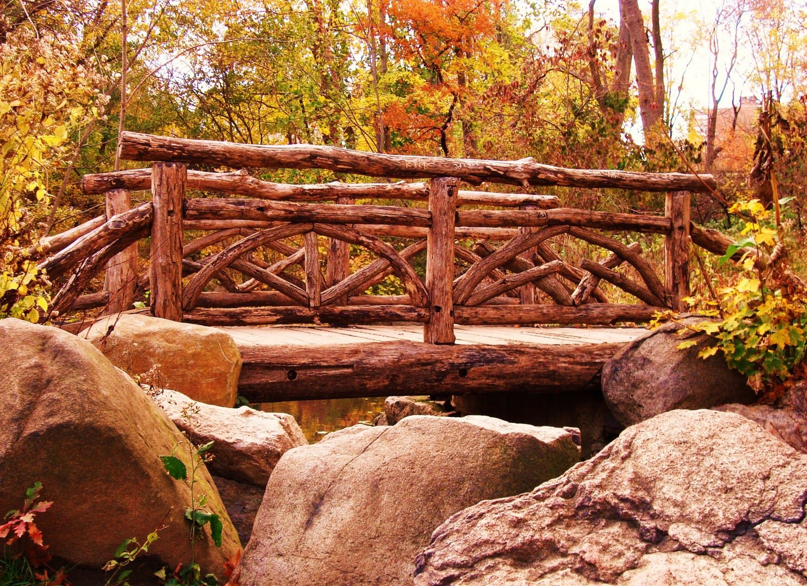 Rustic Wooden Footbridge Backyard Bridges