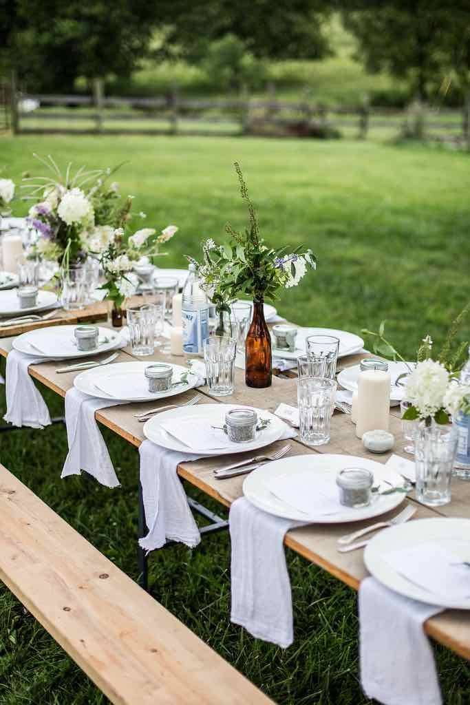 Rustic Outdoor Wedding Reception Tablescape