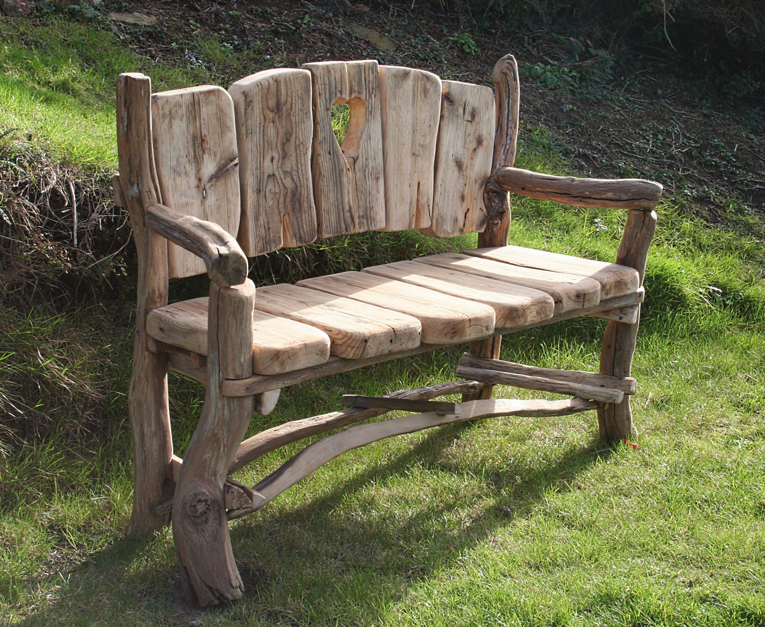 Canterbury Seat Hardwood Rustic Garden Bench