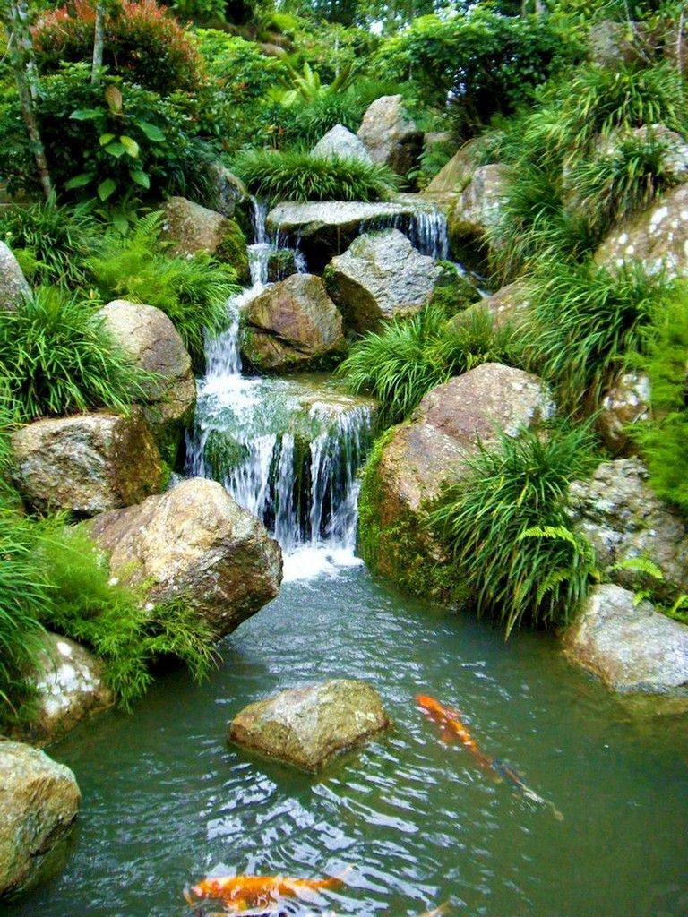 Amazing Backyard Waterfall And Pond Landscaping Ideas