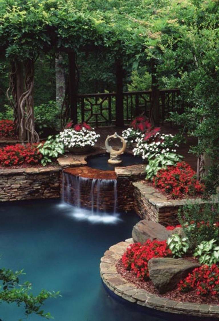 Awesome Backyard Pond And Water Feature Landscaping Design Ideas