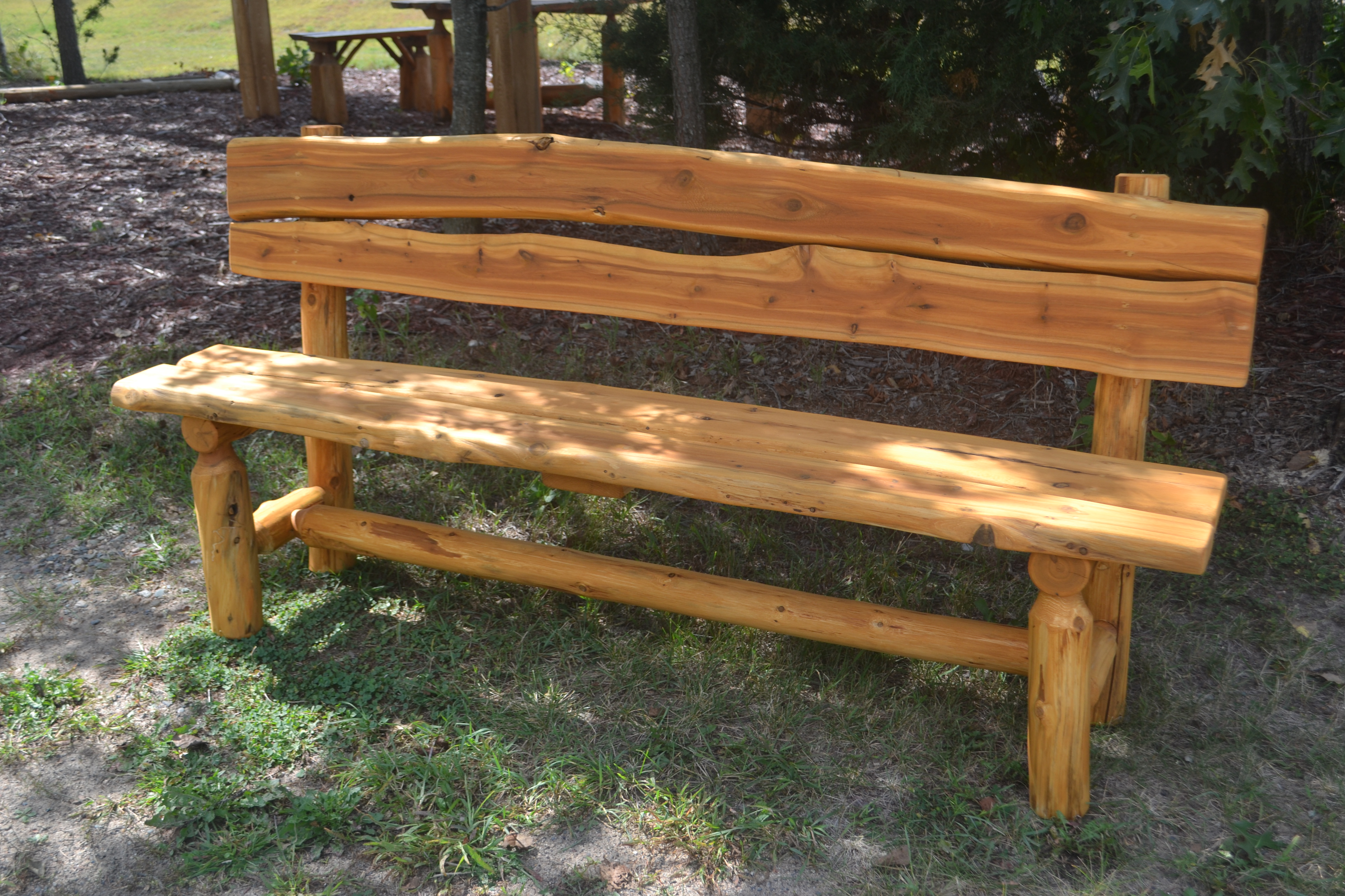 Log Bench Outdoor Decor