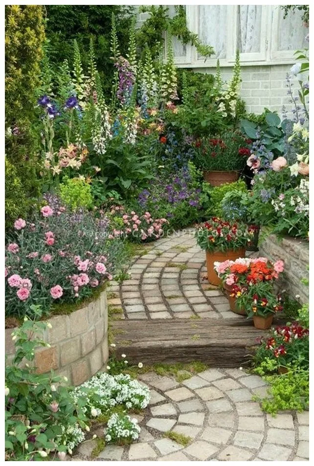 Garden Purpleflowerlandscape Small Cottage Garden