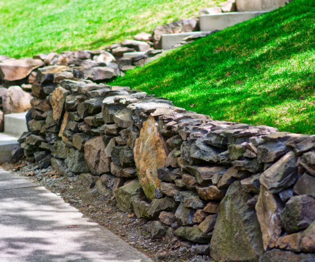 Dry Stacked Natural Stone Retaining