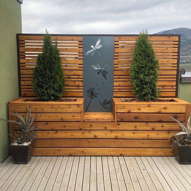 Metal Privacy Screen Decorative Panel Outdoor Garden Fence Art