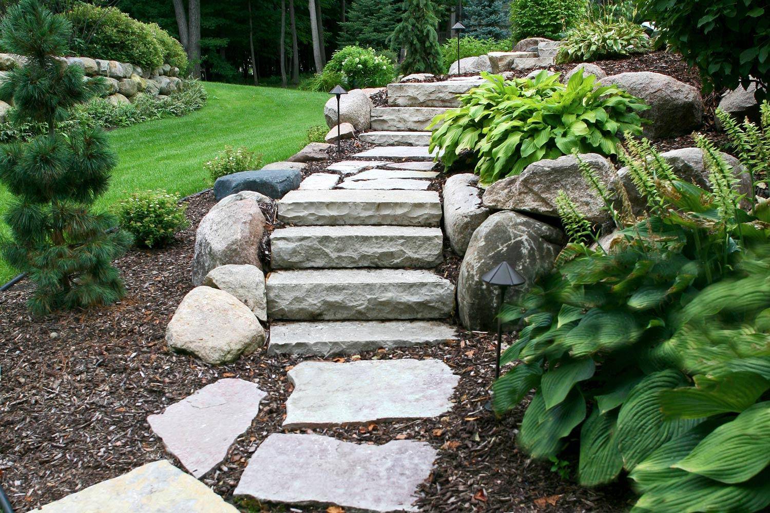 Rose Flagstone Walkway