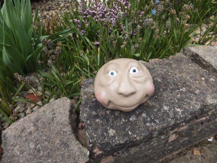 Garden Rock Face Concrete Garden Face Funny Face Rocks