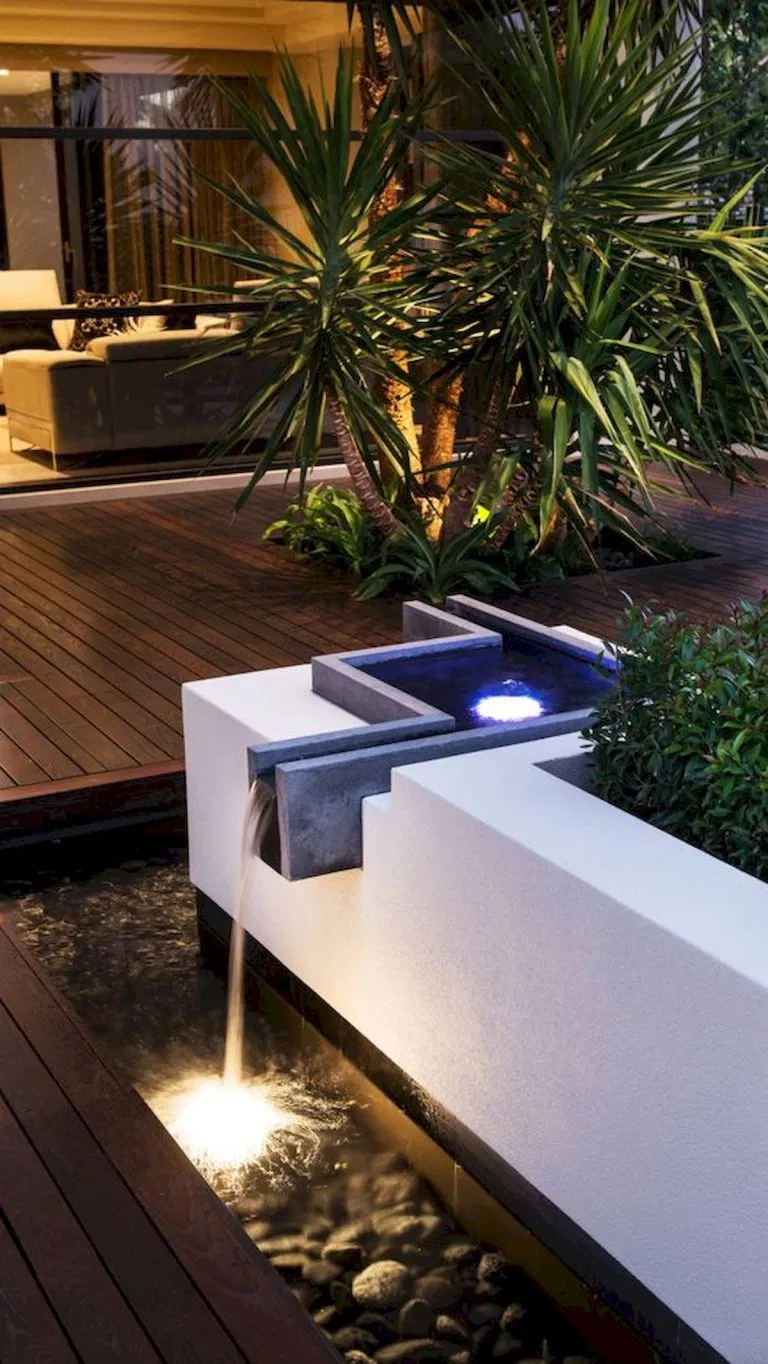 Trendy Modern Garden Lighting Ideas Water Features