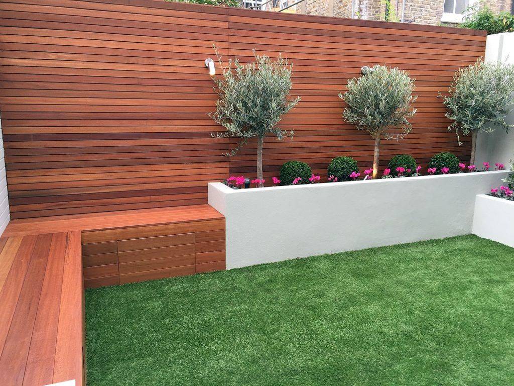 Modern Garden Design Small London Cedar Screen Grey