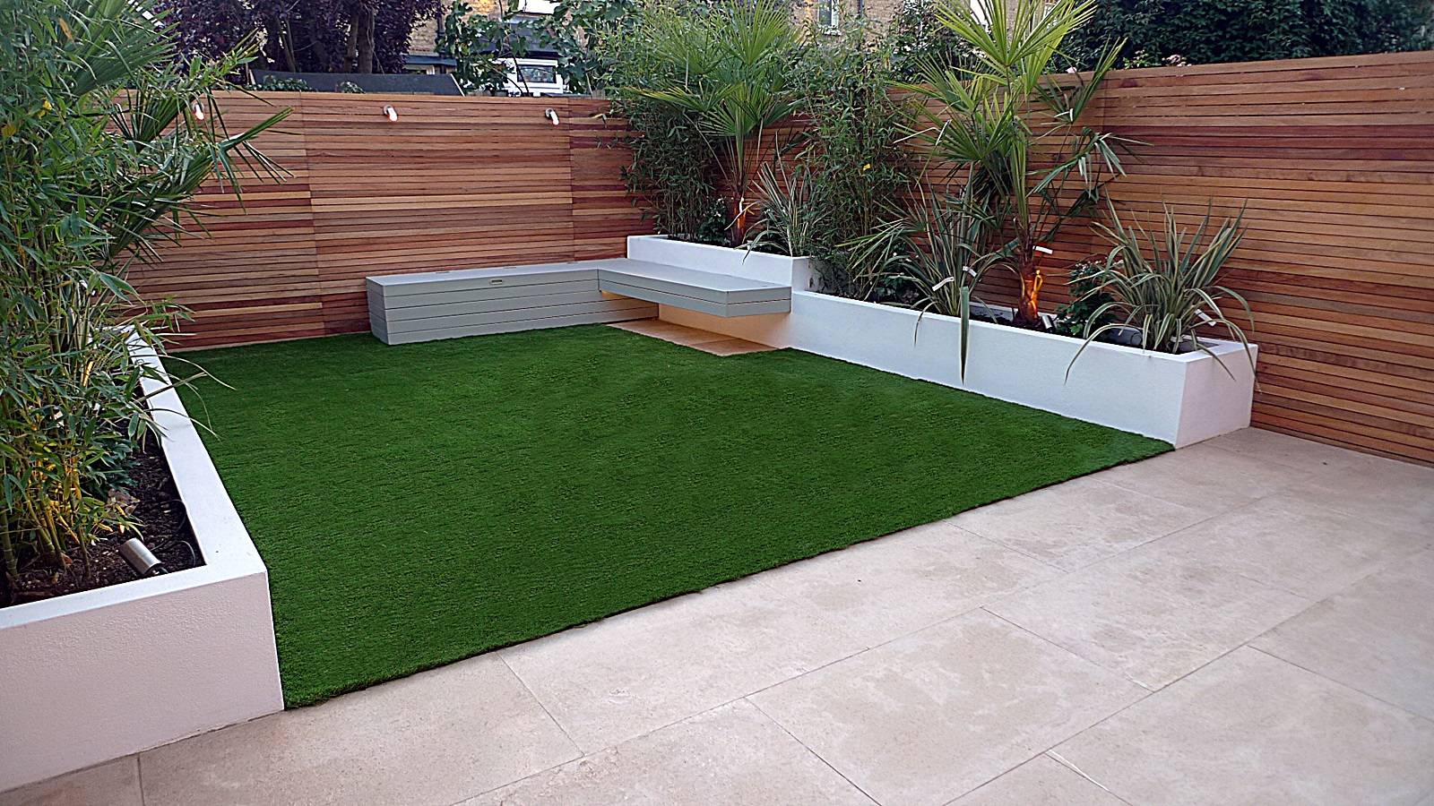 Modern Garden Design Small London Cedar Screen Grey