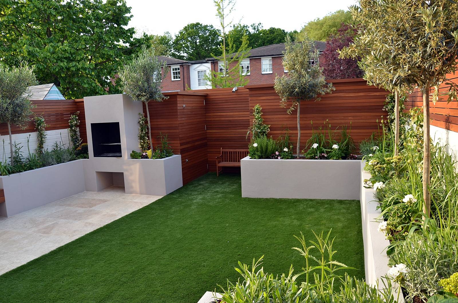 Small Garden Design Fake Grass Low Mainteance Contempoary Design Sleek