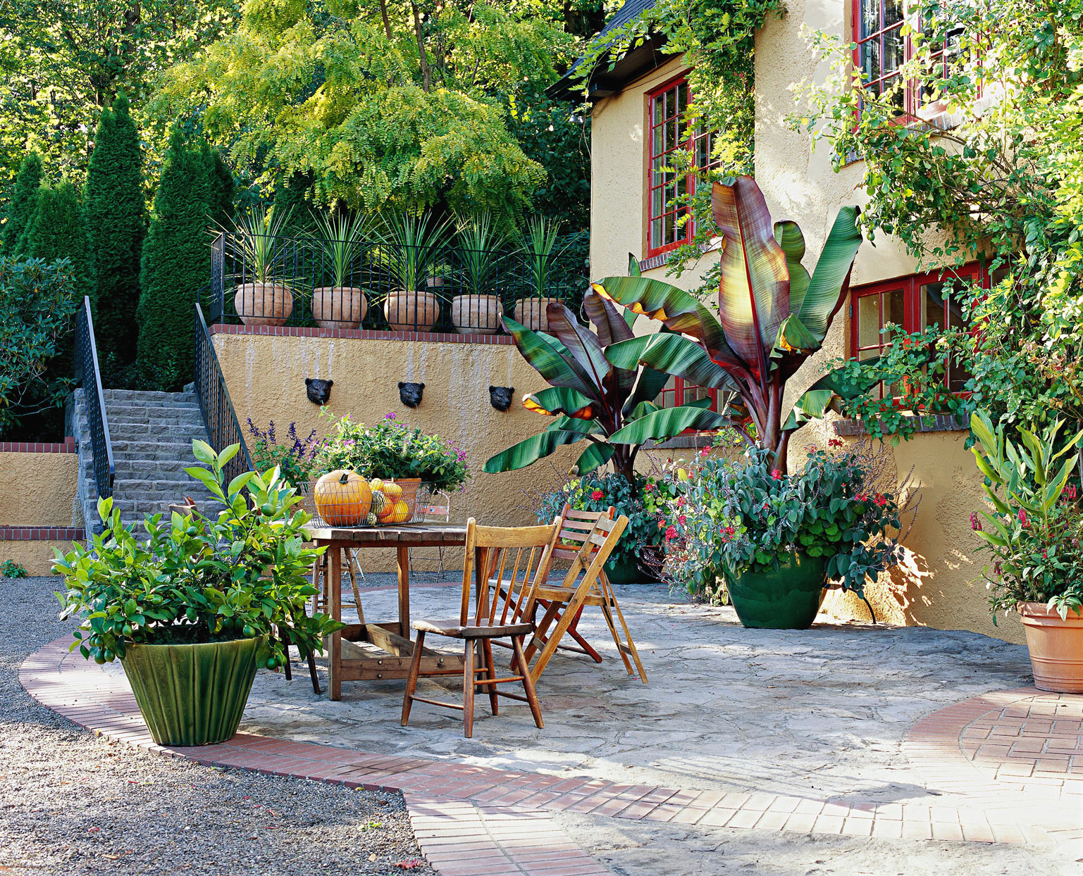 Hillside Terraced Landscape Patio Sloped Backyard Ideas Terrace A