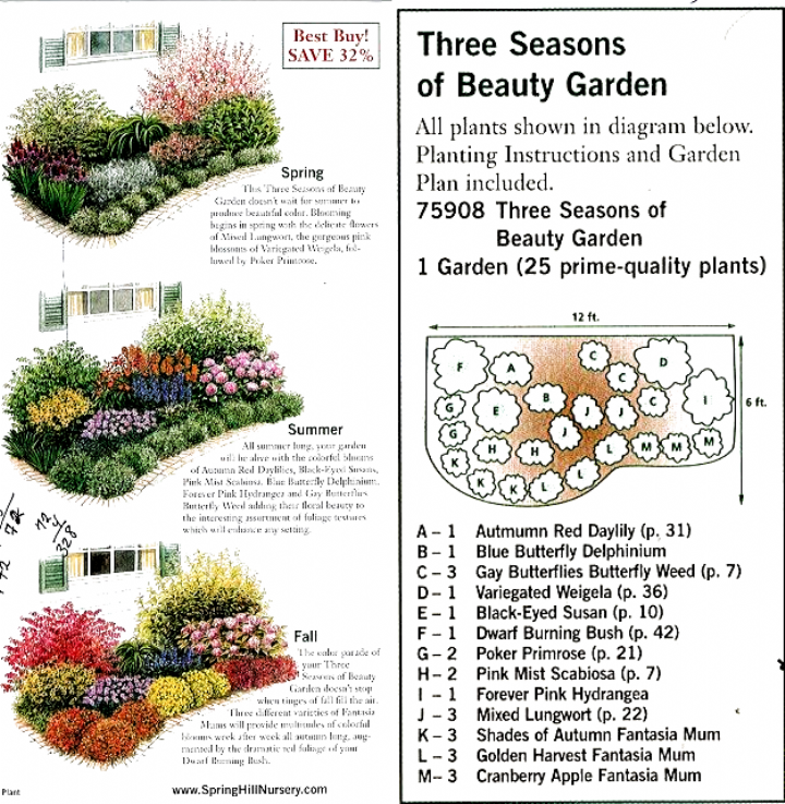 Three Season Border Garden Plan Perennial Garden Plans