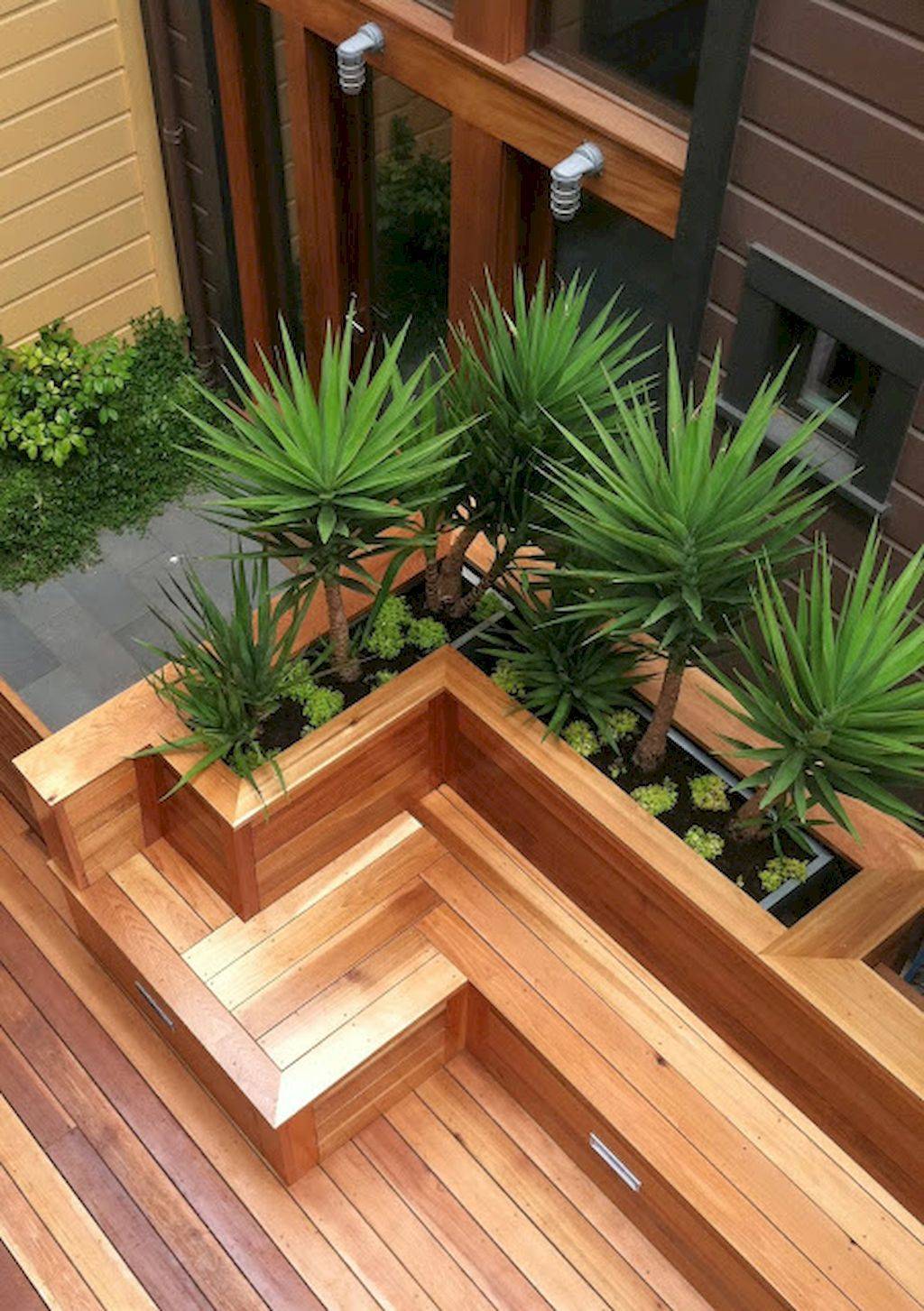 Modern Small Garden Design London Designer Hardwood Screen Bench