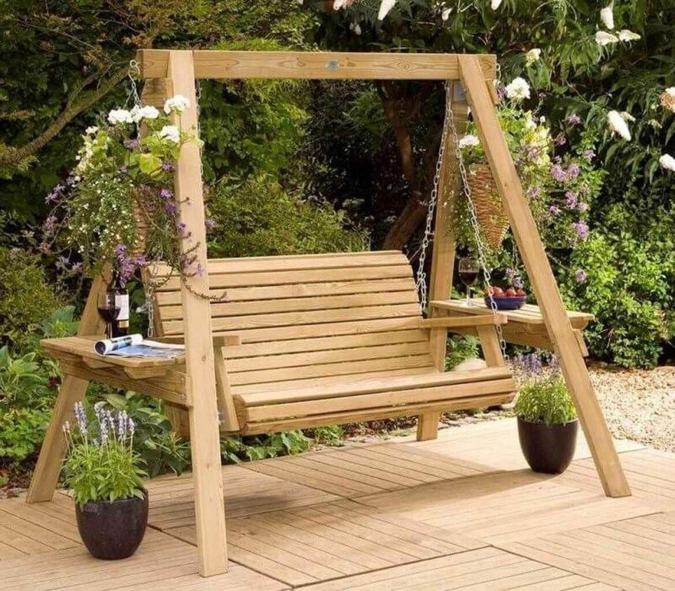 Seater Swinging Wooden Hammock Garden Seat
