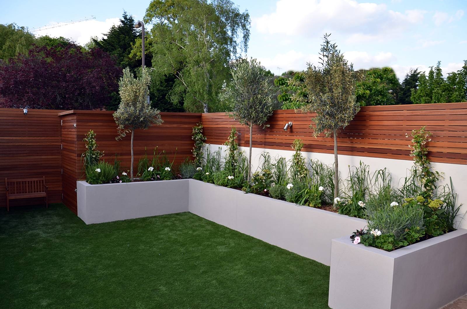 Modern Garden Design Small London Cedar Screen Grey