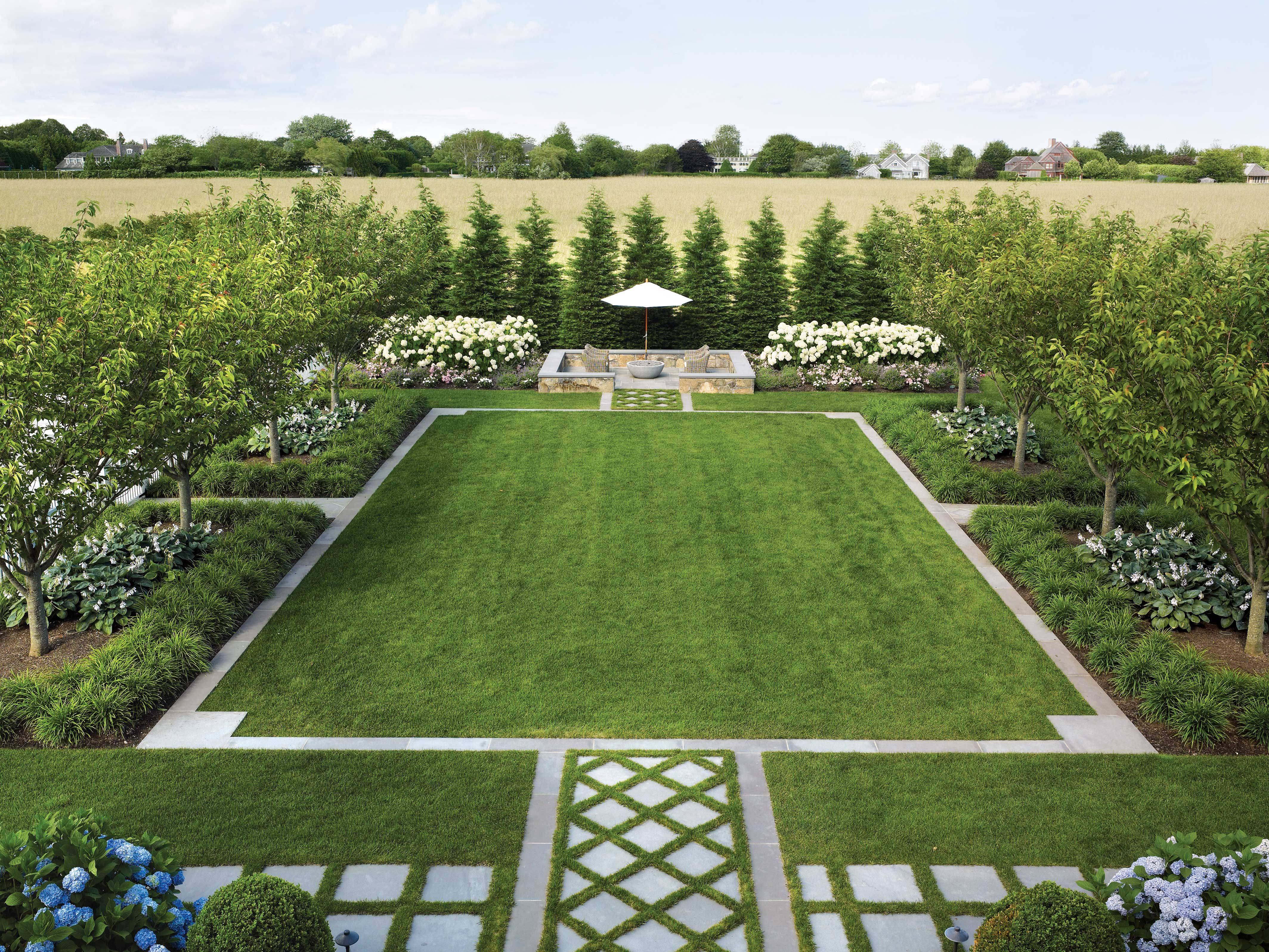 Small Rectangular Front Yard Garden Design