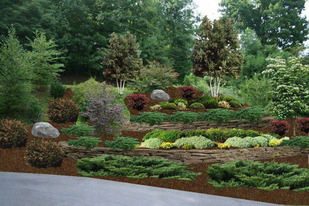 A Steep Hillside Garden Outdoor Spaces Vermont Landscape