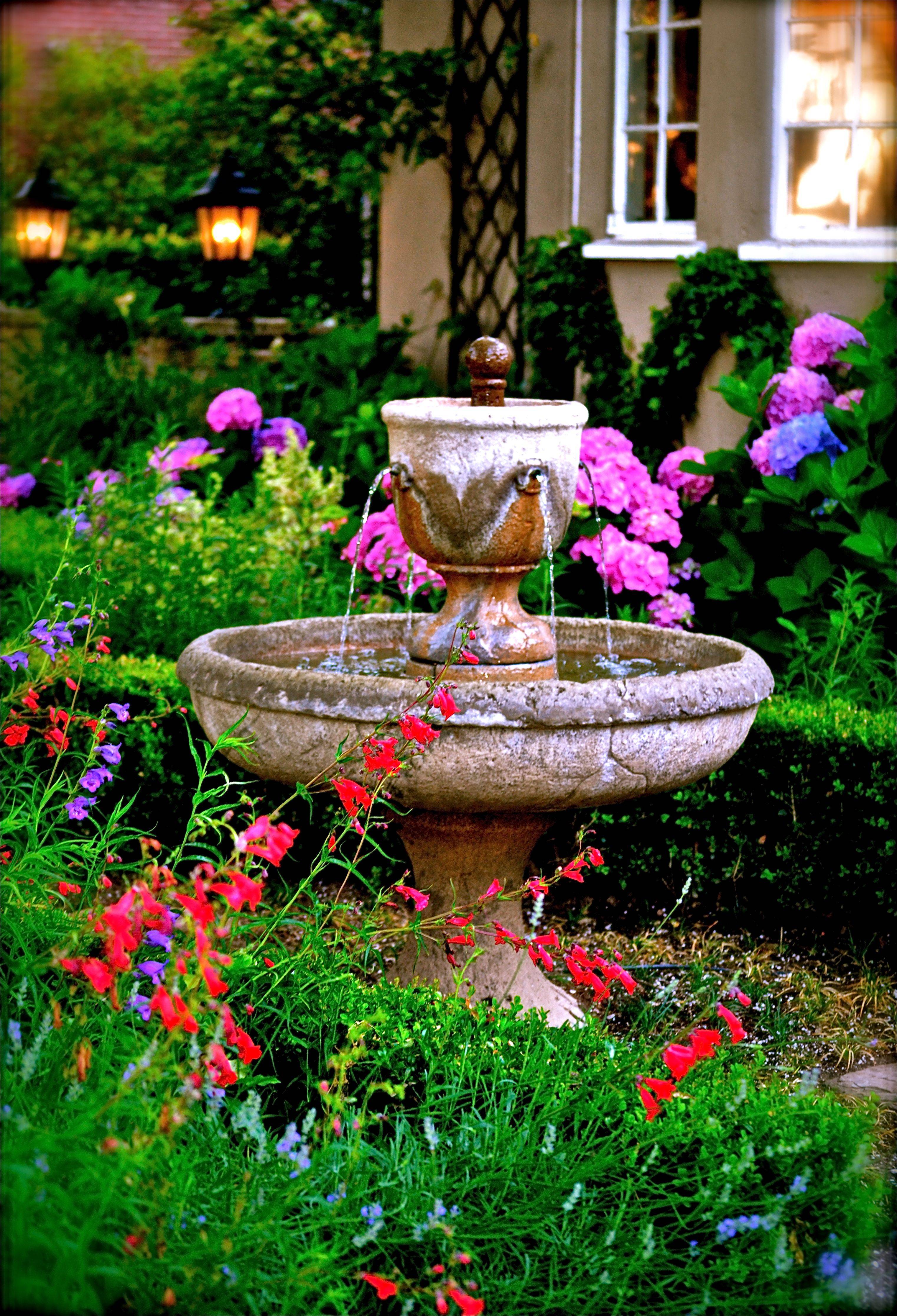 All White Garden Garden Fountains
