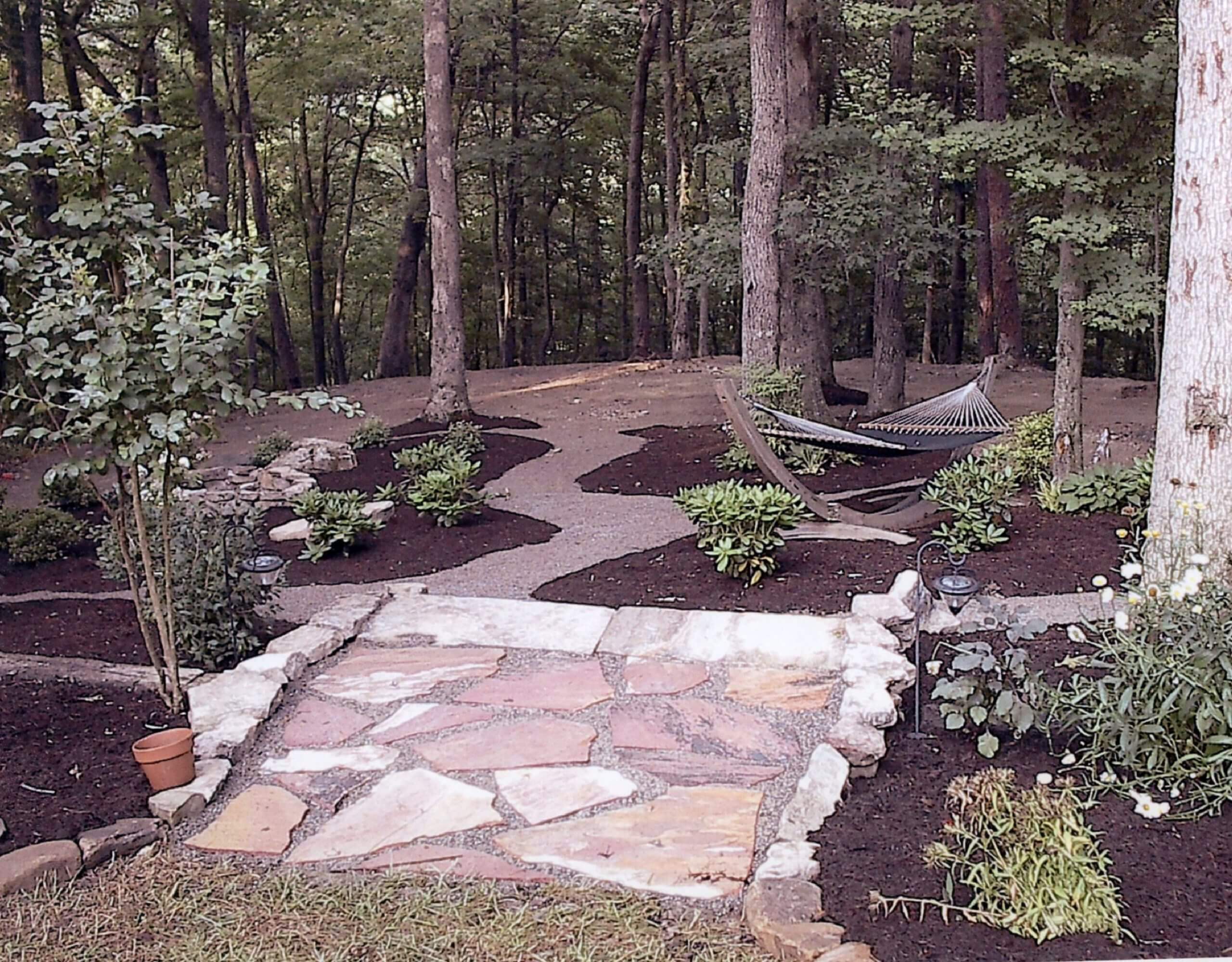 Contemporary Woodland Garden Patio Garden Design