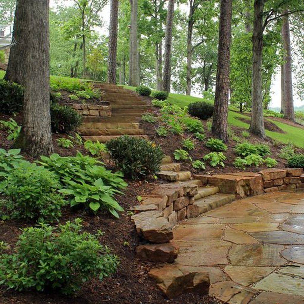 Steep Terraced Landscape Patio Backyard Landscaping Ideas