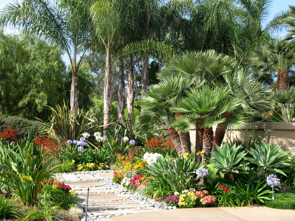 Greg And Nickis Lush Tropical Courtyard Tropical Landscaping