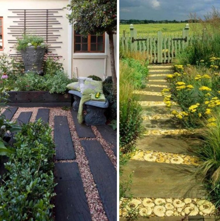 Beautiful Wooden Garden Paths