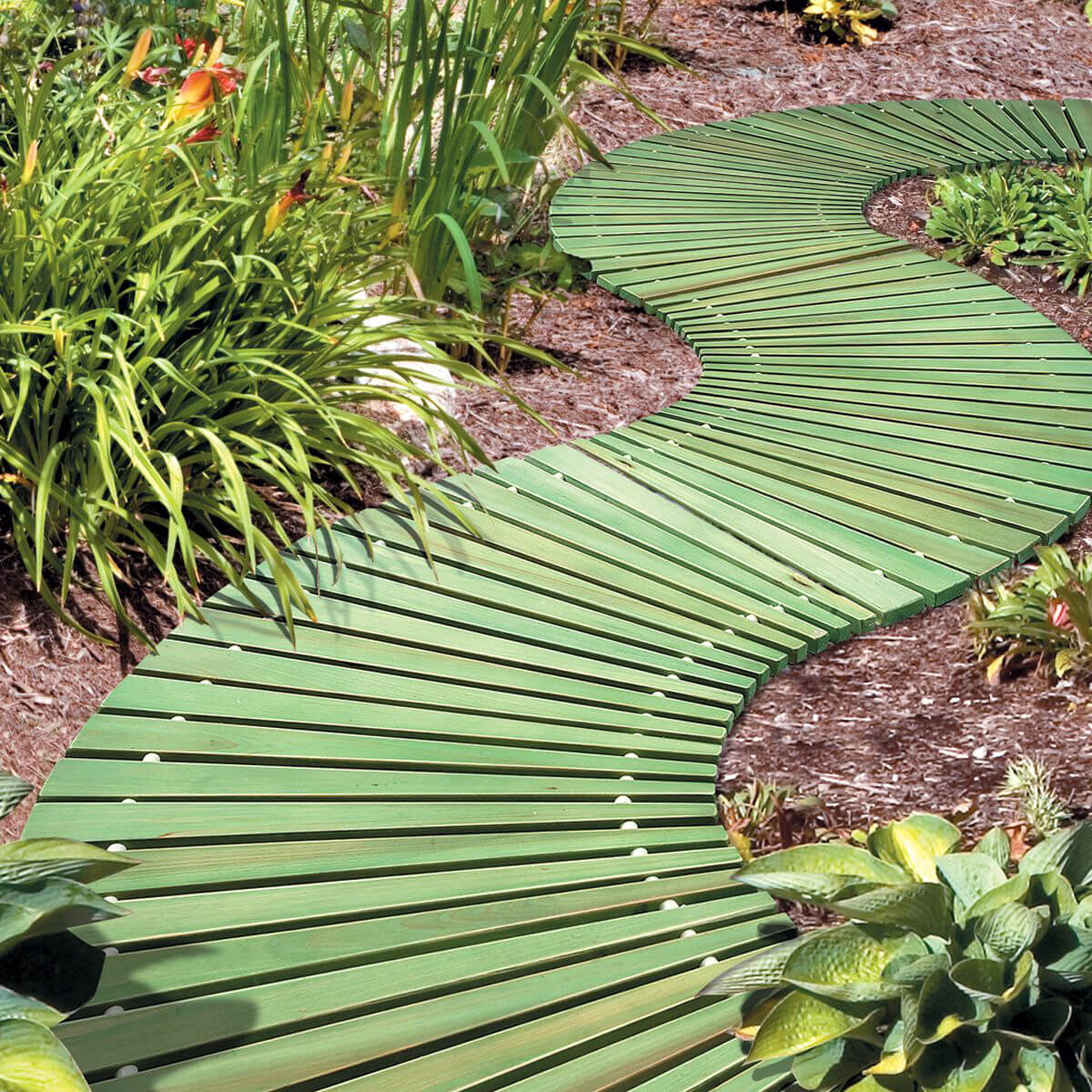 Simple And Affordable Wooden Garden Path Ideas
