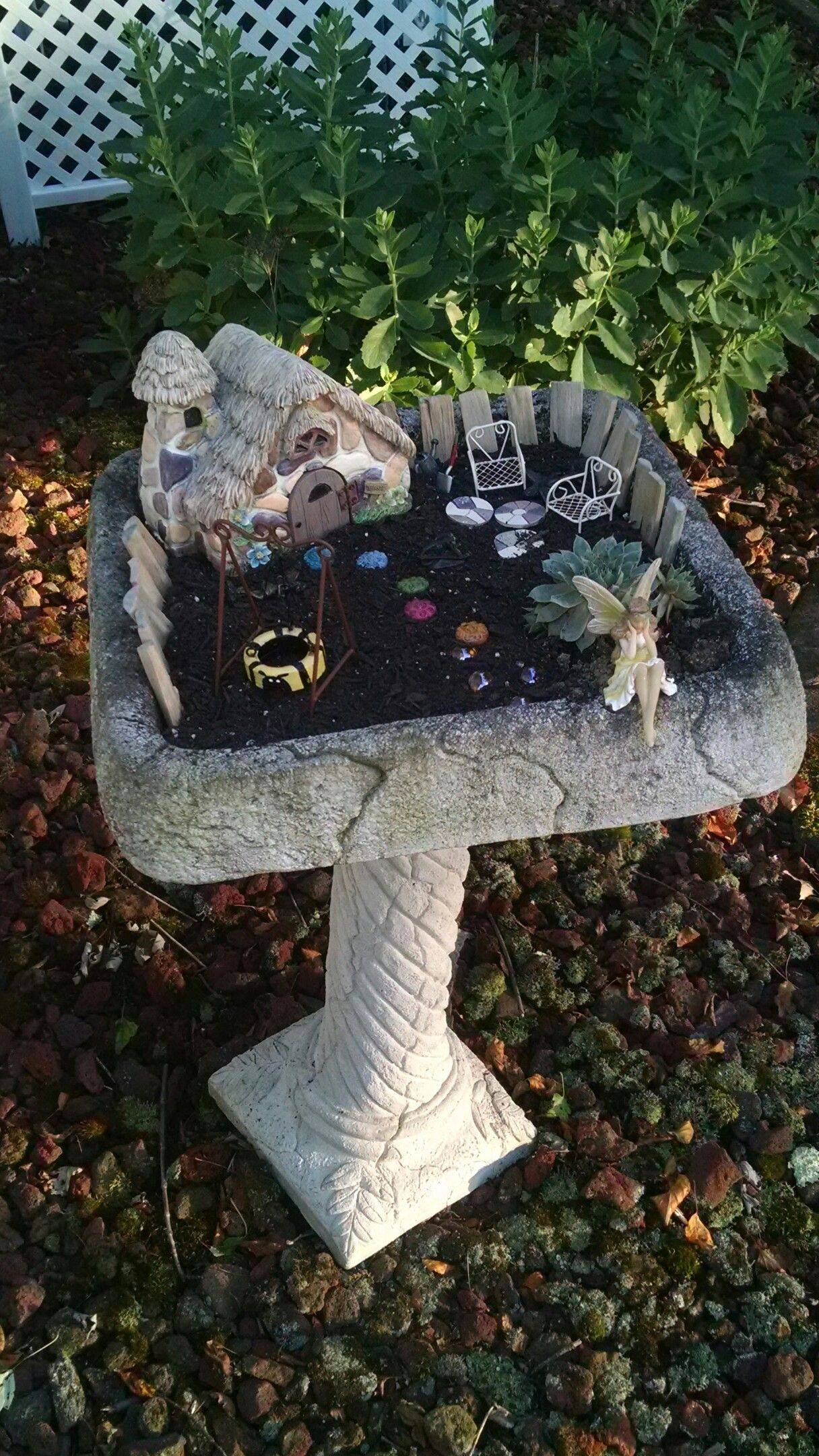 Bird Bath Fairy Garden