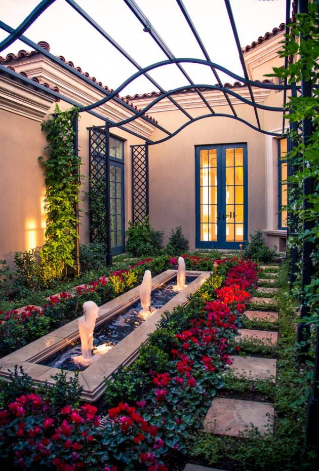 Modern Mediterranean Courtyard Garden
